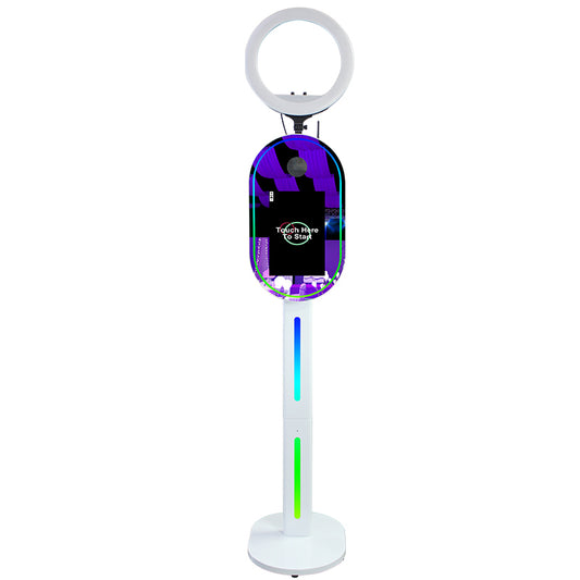 Magic Mirror Photo Booth 15.6 Inch with RGB Light, DSLR Photobooth Machine Selfie Portable Touch Screen with Flight Case for Wedding Party Events