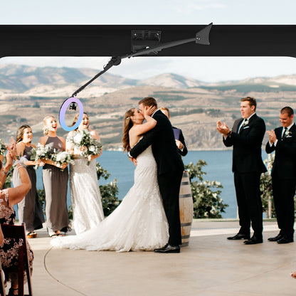 Portable photo booth 360 selfie overhead 360 photo booth automatic with ring light,Free Logo,for parties wedding event