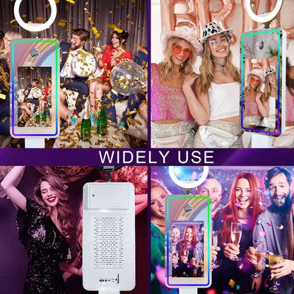 Portable Mirror Photo Booth Camera Magic Mirror Selfie Photobooth Machine with 21.5 inch Touch Screen for Wedding Patry Rental